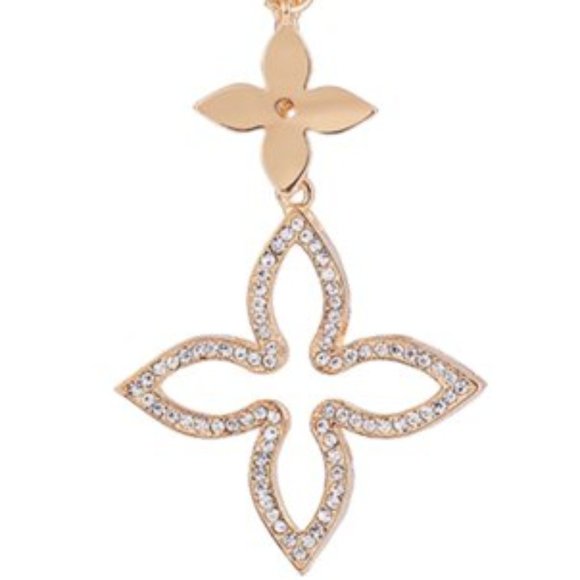 NWT Rhinestone Crystal Purse Charm Key Ring Chain Star Fleur di Lis LV Gold Bag - Picture 5 of 9